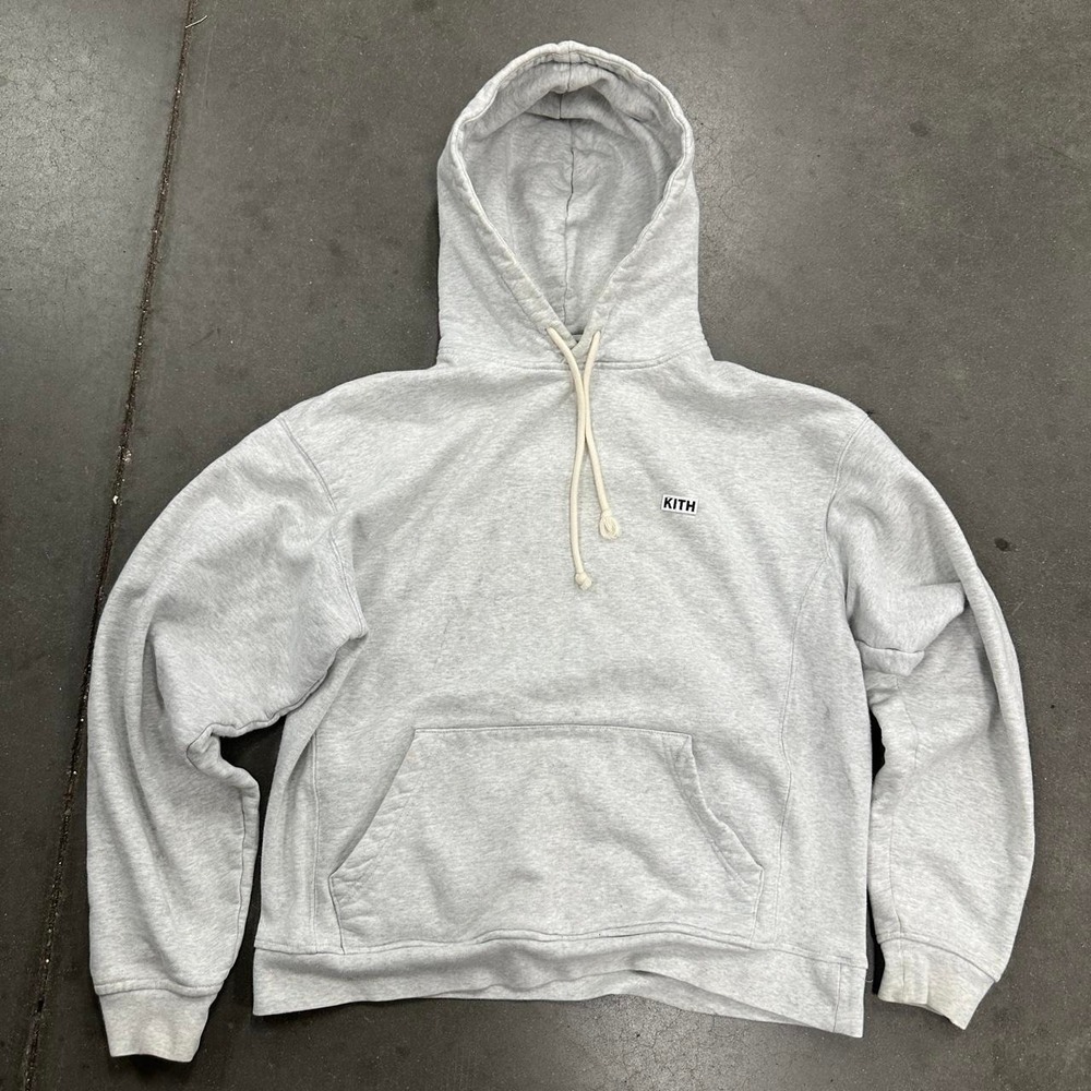 Kith classic blank grey heavyweight logo pullover hoodie Size Sm